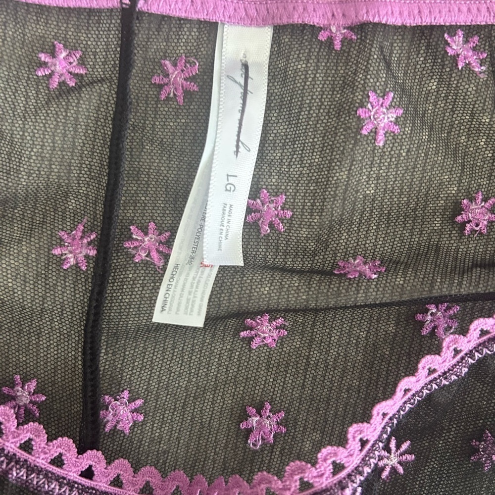 Out From Under Black Pink Floral  Underwear Women’s Size Large - Picture 8 of 9